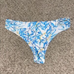 Floral Blue and Yellow Bikini Bottom